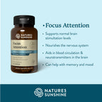 Nature's Sunshine Focus Attention - 90 Cápsulas - Apoyo Cognitivo y Circulación Cerebral