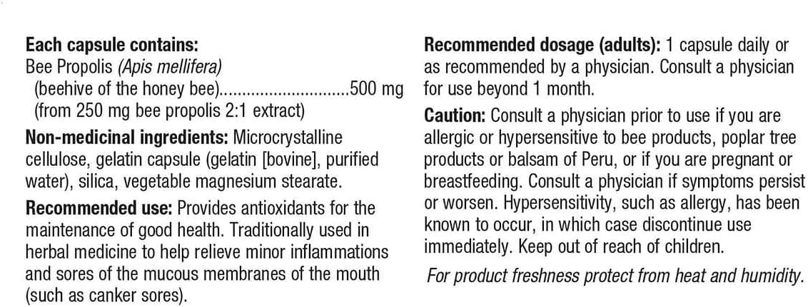 Holista Propóleo de Abeja 500mg, 200 cápsulas