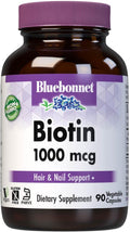 Bluebonnet Nutrition Biotina 1000 mcg, 90 Cápsulas Vegetales