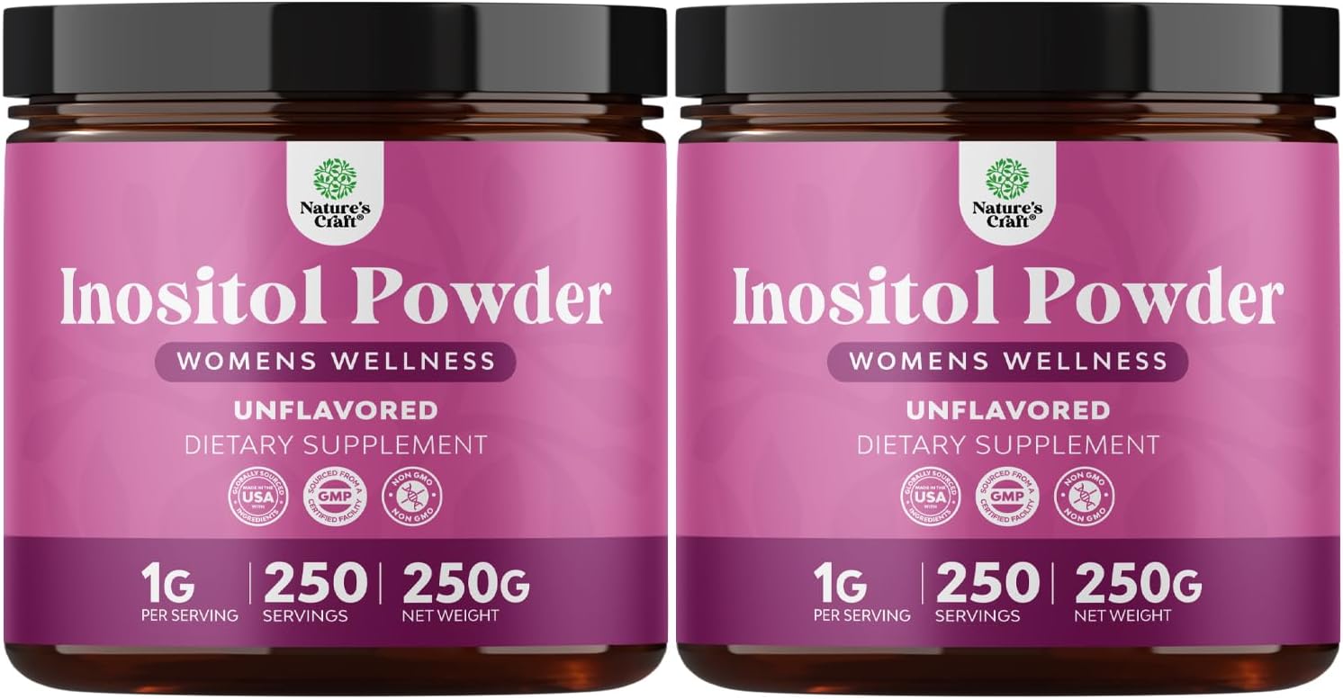 Inositol en Polvo Myo-Inositol y D-Chiro Inositol – Suplemento de Apoyo a la Fertilidad – Equilibrio Hormonal y Claridad – 250g