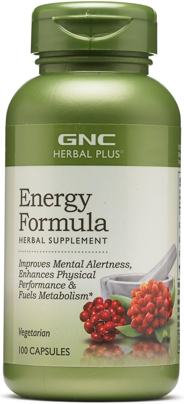 GNC Herbal Plus Energy Formula, 100 Capsules