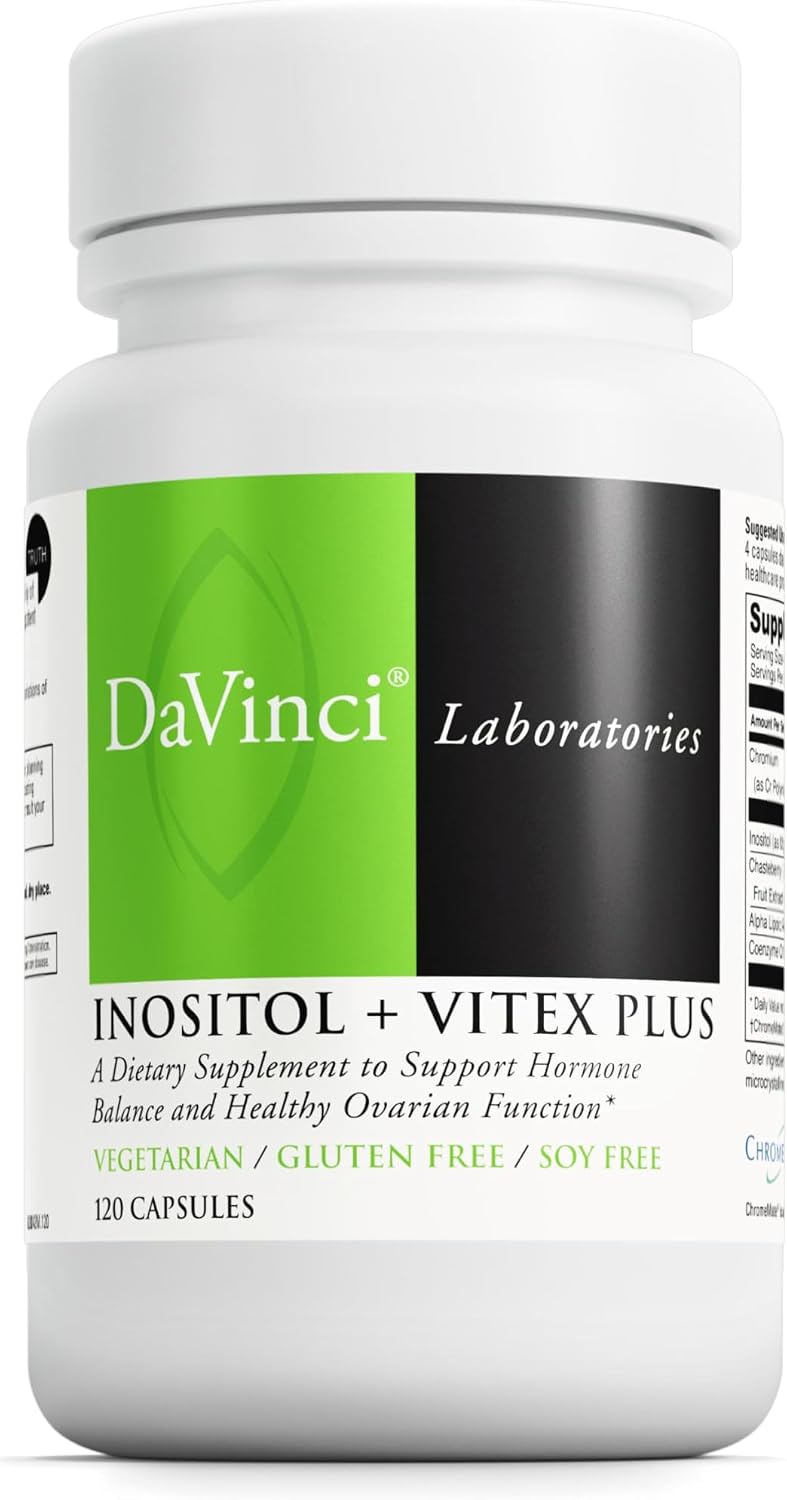 DAVINCI Labs - Inositol + Vitex Plus - Complemento para el Equilibrio Hormonal Femenino - 120 Cápsulas