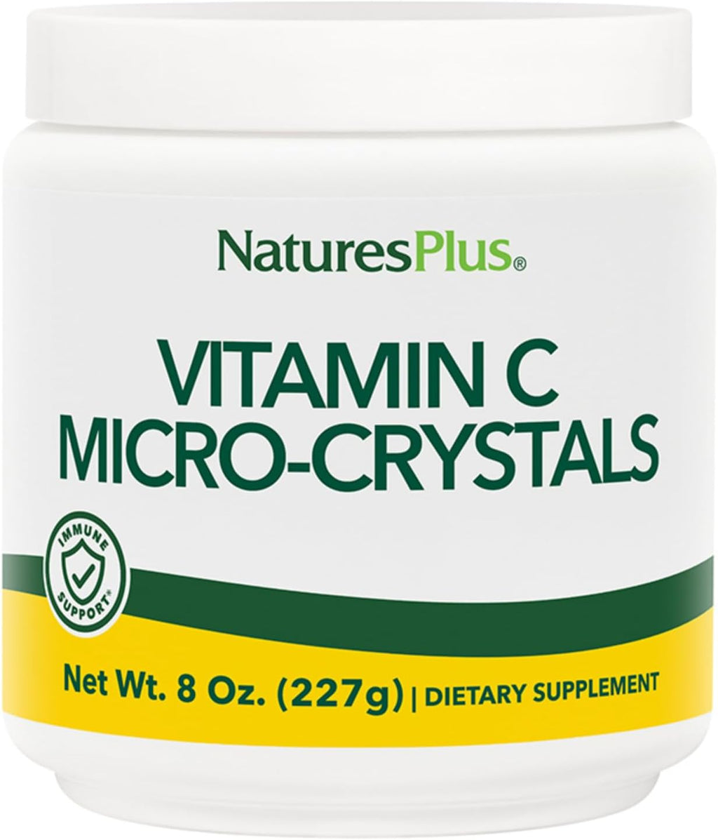 NaturesPlus Vitamina C Micro-Cristales – 227 g (8 oz) – Antioxidante y Apoyo Inmunológico – Vegano, Sin Gluten