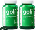 Goli SuperGreens Gomitas de Vitaminas - 120 Unidades - Vitaminas y Minerales Esenciales - Basado en Plantas, Vegano, Sin Gluten y Sin Gelatina - Salud desde el Interior, Paquete de 2