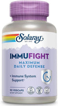 SOLARAY Immufight Maximum Daily Defense, All Day Immune Support, Vitamin C, Vitamin D, Zinc, Probiotics, Monolaurin, Acerola & More, Vegan & Gluten Free, 30 Servings, 90 VegCaps