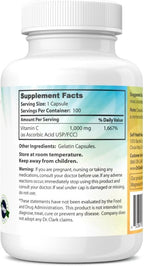 Vitamina C 1000 mg, 100 Cápsulas Blandas (100 Días)