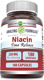 Amazing Formulas Niacina (Vitamina B3) 250 mg 180 Cápsulas