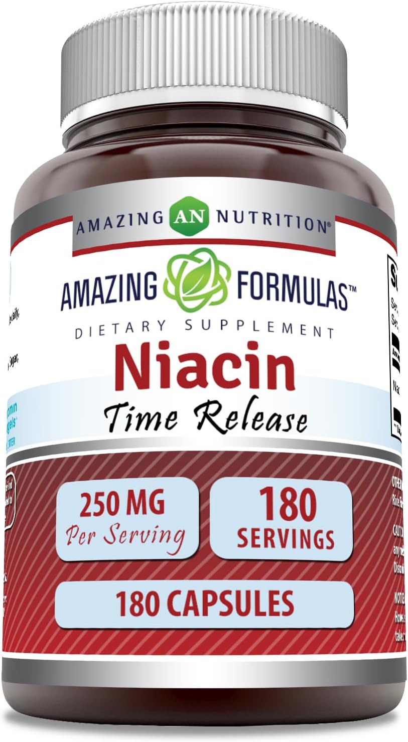 Amazing Formulas Niacina (Vitamina B3) 250 mg 180 Cápsulas
