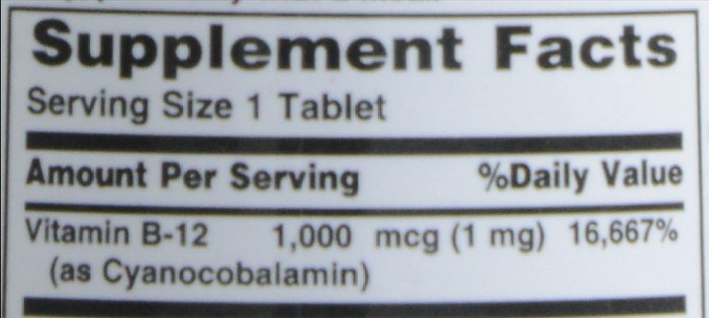 Nature's Bounty Vitamina B-12 1000 mcg Comprimidos, 100 Unidades