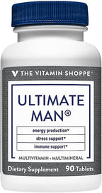The Vitamin Shoppe Ultimate Man Multivitamin - Multivitamínico diario de alta potencia con mezcla energética, nutrición completa para hombres (90 comprimidos)