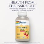 SOLARAY Vitamin C Chewable 500 mg - Natural Cherry Flavor - 100 Chewable Tablets