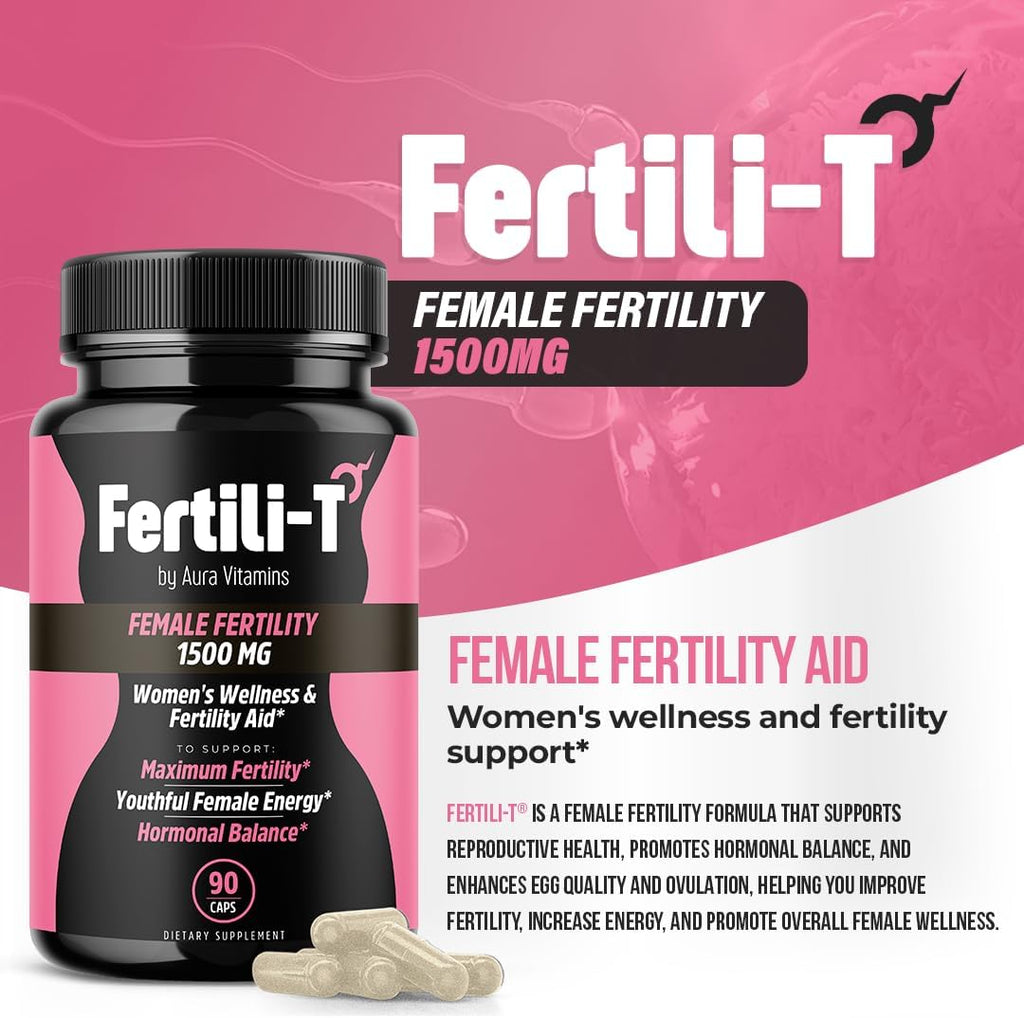 Fertili-t Female – Suplemento de fertilidad natural con Aguaje y Maca Roja, 90 cápsulas