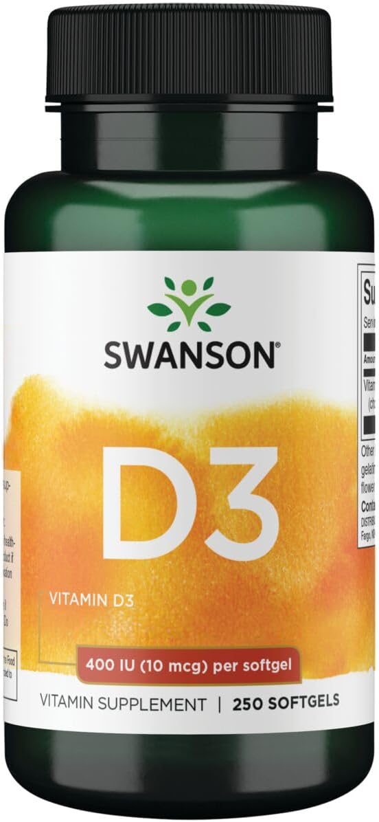 Swanson Vitamina D3 400 UI (10 mcg) 250 Cápsulas