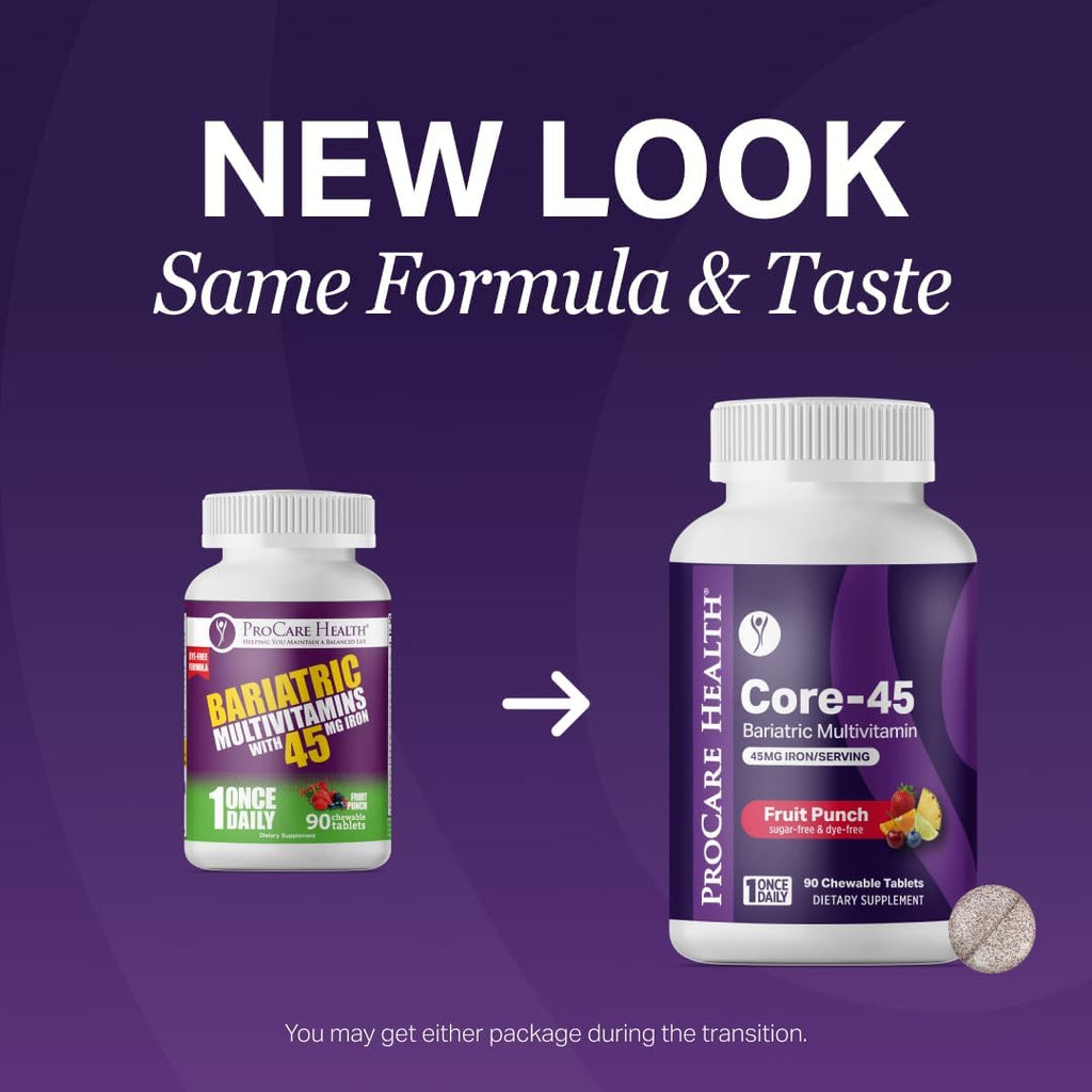 ProCare Health Multivitamínico Bariátrico con Hierro 45mg - 90 Comprimidos Masticables Sabor Frutas
