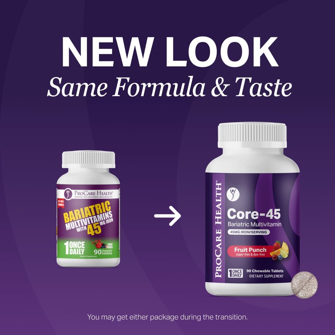 ProCare Health Multivitamínico Bariátrico con Hierro 45mg - 90 Comprimidos Masticables Sabor Frutas