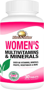 Rise-N-Shine Women's Multivitamin and Minerals with Zinc, Selenium, Calcium, Magnesium & More for Immune System Support - Energy, Skin Vitamins - 30 Day Supply - 30 Tablets