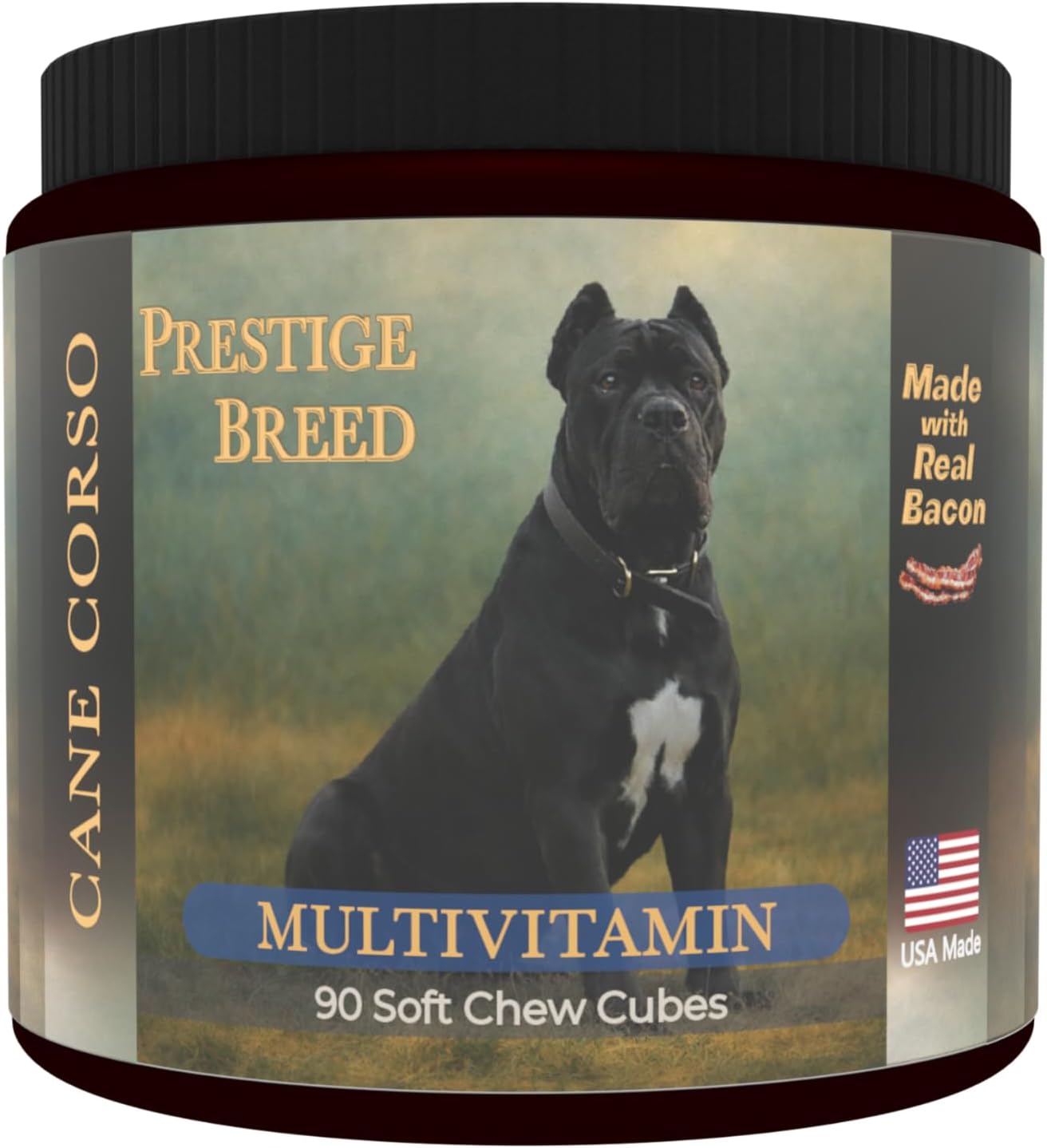 Prestige Breed Multivitamínicos, Nutrición Equilibrada para tu Boxer, 90 Comprimidos, Hecho en USA con Auténtico Bacon