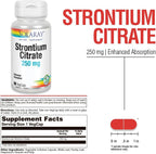Solaray Citrato de Estroncio 250 mg – 60 Cápsulas Vegetales