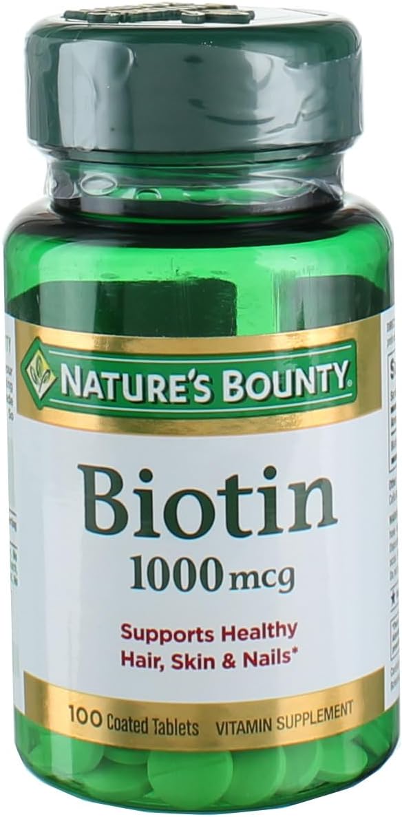 Nature's Bounty Biotina 1000 mcg Comprimidos Sabor Fresa, 100 Unidades (Pack de 3)