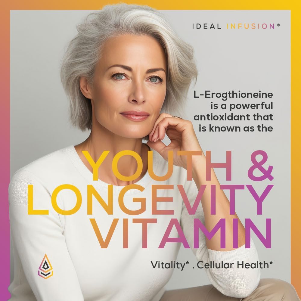 Ideal Infusion L-Ergothioneina 30mg – Antioxidante, Longevidad, Salud Cerebral y Cardíaca – 60 Cápsulas Veganas