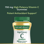 Nature's Bounty Gominolas de Vitamina C 700mg - Alta Potencia, Sabor Naranja, 60 Unidades