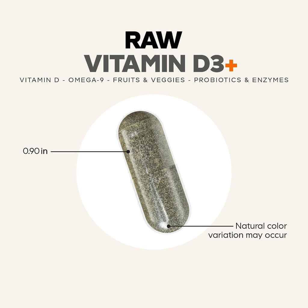 Codeage Raw Vitamin D3+ Alta Potencia 5000 IU - 60 Cápsulas