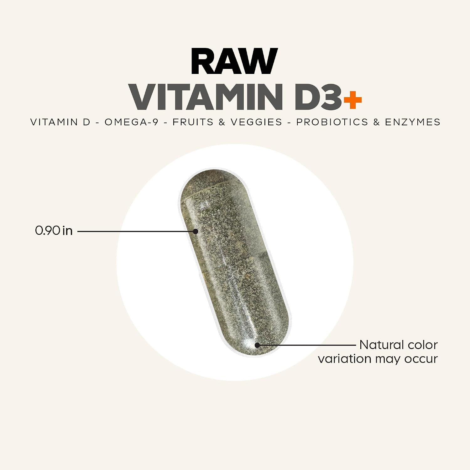 Codeage Raw Vitamin D3+ Alta Potencia 5000 IU - 60 Cápsulas