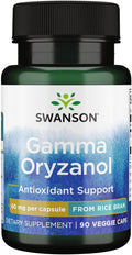 Swanson Gamma Oryzanol de Salvado de Arroz, 60 mg, 90 Cápsulas Vegetales