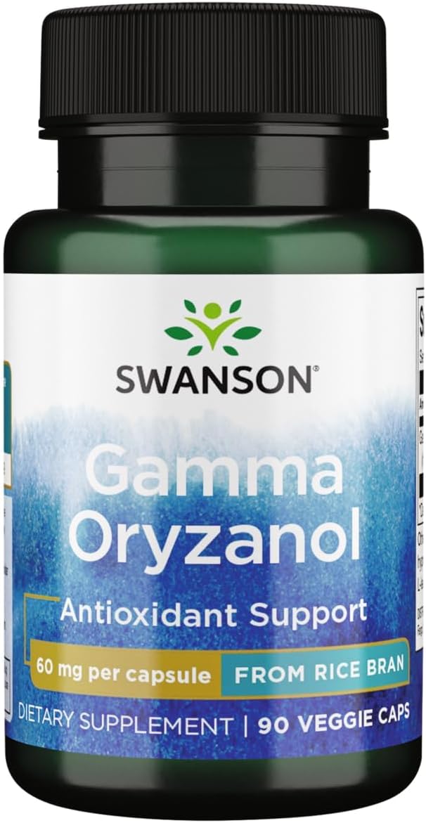 Swanson Gamma Oryzanol de Salvado de Arroz, 60 mg, 90 Cápsulas Vegetales