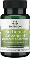 Swanson Berberine Advanced Enhanced Absorption - Berbevis 550 mg, 30 Cápsulas Veganas