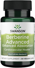 Swanson Berberine Advanced Enhanced Absorption - Berbevis 550 mg, 30 Cápsulas Veganas