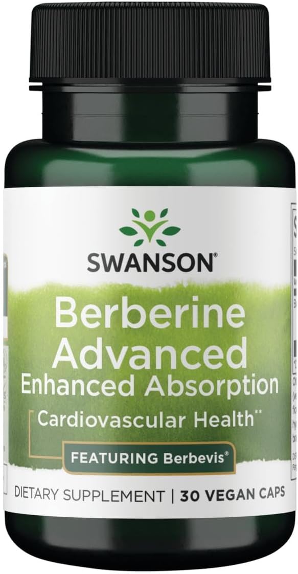 Swanson Berberine Advanced Enhanced Absorption - Berbevis 550 mg, 30 Cápsulas Veganas