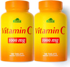 ALFA VITAMINS Vitamina C 1000 mg, 100 Comprimidos, Pack de 2 Botellas