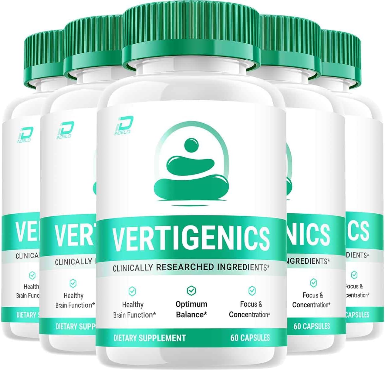 Vertigenics Suplemento Cerebral – Fórmula Natural Máxima Fuerza para Memoria y Concentración (5 Envases – 300 Cápsulas)