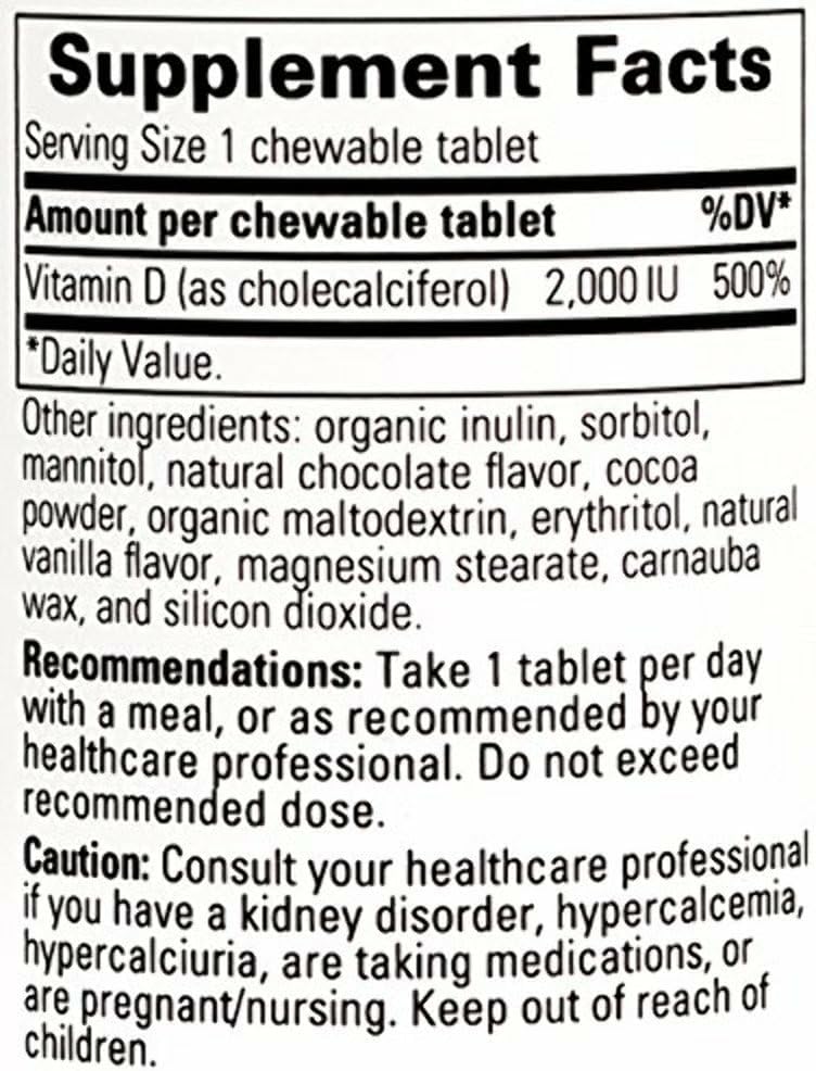 Integrative Therapeutics Vitamina D3 2000 UI - 120 Comprimidos Masticables Sabor Chocolate