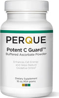 PERQUE Potent C Guard - Vitamina C Tamponada en Polvo Efervescente con Magnesio, Potasio y Zinc - 454 g