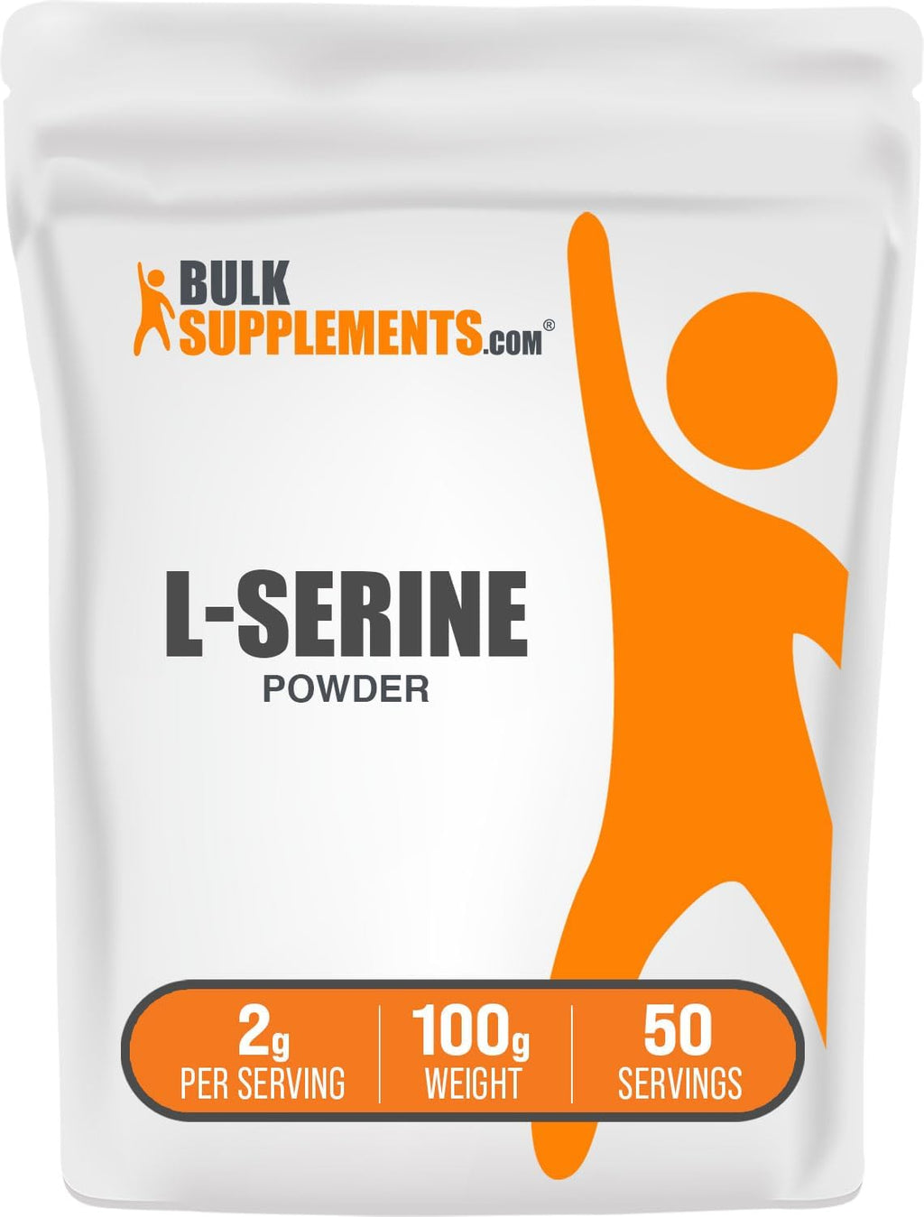 BulkSupplements L-Serine Powder - Amino Acid Supplement, Unflavored, Gluten-Free, 2g per Serving, 100g