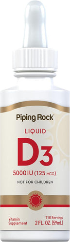 Piping Rock Vitamina D3 Líquida, 5000 UI