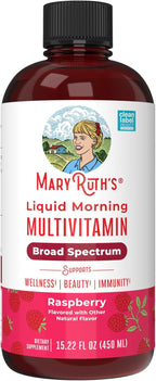 MaryRuth's Multivitamínico Líquido para Mujeres, Hombres y Niños - Sabor Frambuesa - 15 Dosis