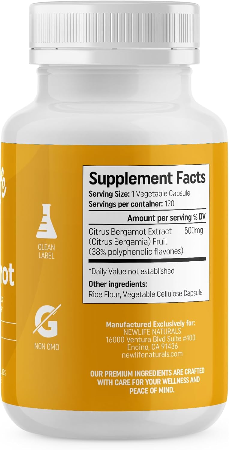 Citrus Bergamot 500 mg - 120 Cápsulas Veganas