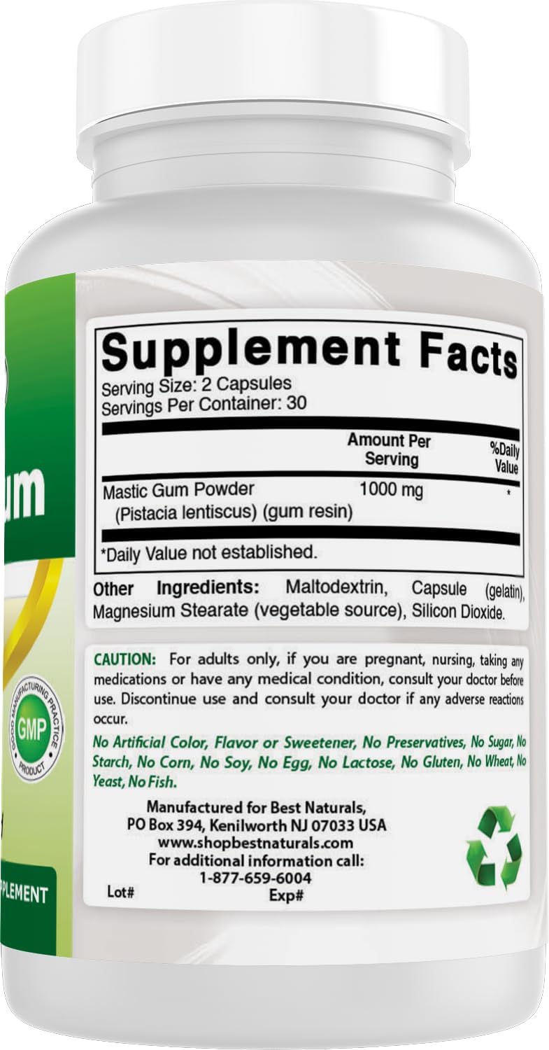 Best Naturals Mastic Gum 500 mg 60 Cápsulas
