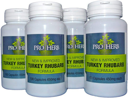Pro Herb Turkey Rhubarb 450mg, 100 Cápsulas – Ruibarbo de pavo (Rheum palmatum): conocido por sus propiedades – Image 1