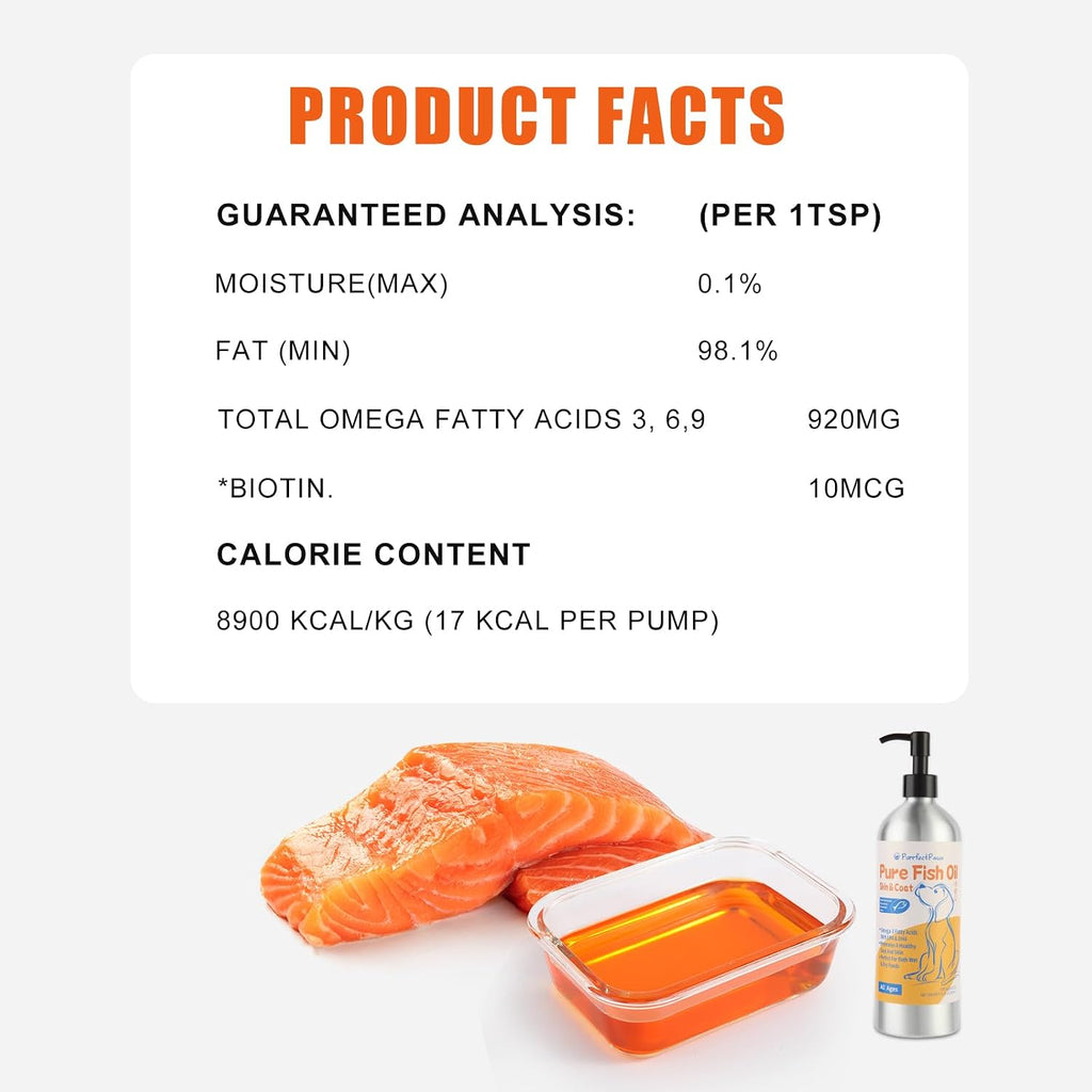 PurrfectPaws Wild Alaskan Omega-3 Blend Aceite de Salmón y Abadejo para Perros y Gatos (473 ml)
