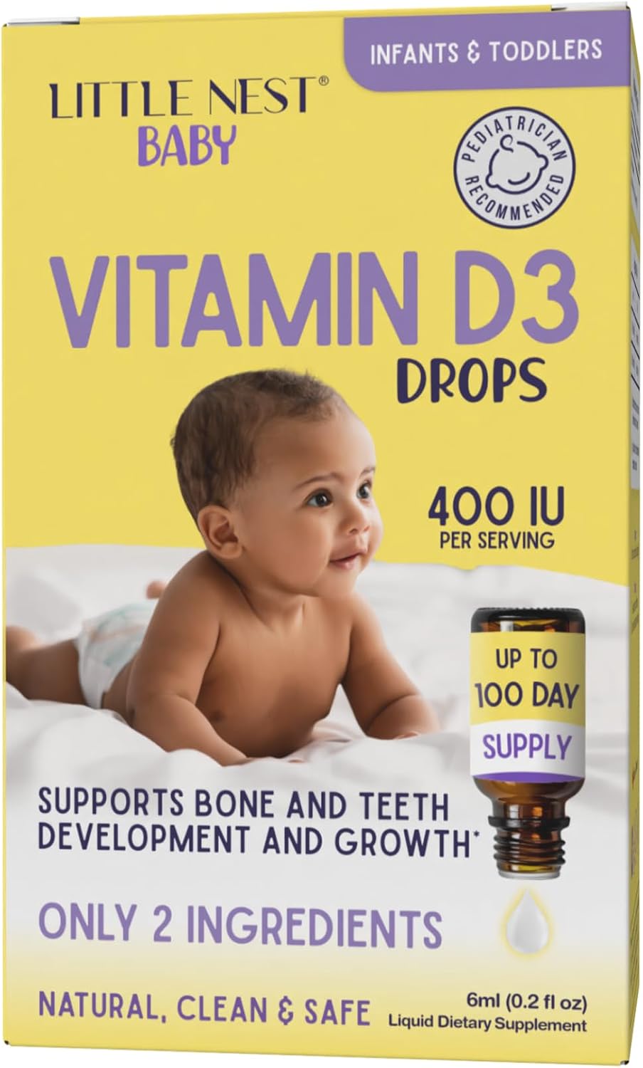 Baby Vitamin D3 Drops 400 UI – Gotas de Vitamina D3 para Bebés