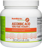 NutriBiotic Ascorbic Acid Vitamin C Powder, 2.2 lb (1 kg) - Pharmaceutical Grade L-Ascorbic Acid, 2000 mg Per Serving