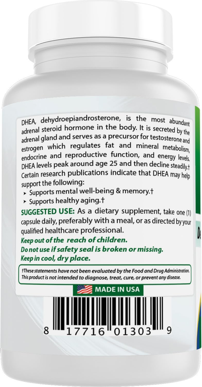 DHEA 25 mg Micronizada, 180 Cápsulas - Best Naturals