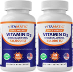 Vitamatic Vitamina D3 50.000 UI (colecalciferol) – 120 Cápsulas Veganas, Dosis Semanal