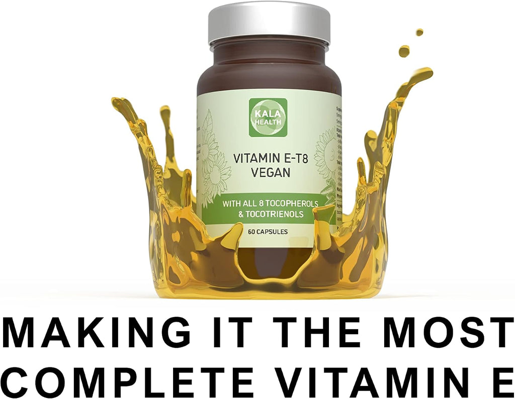 Fórmula Vegana Única con los 8 Tocoferoles y Tocotrienoles Vitamina E (60 Cápsulas) - Libre de PAH y Contaminantes