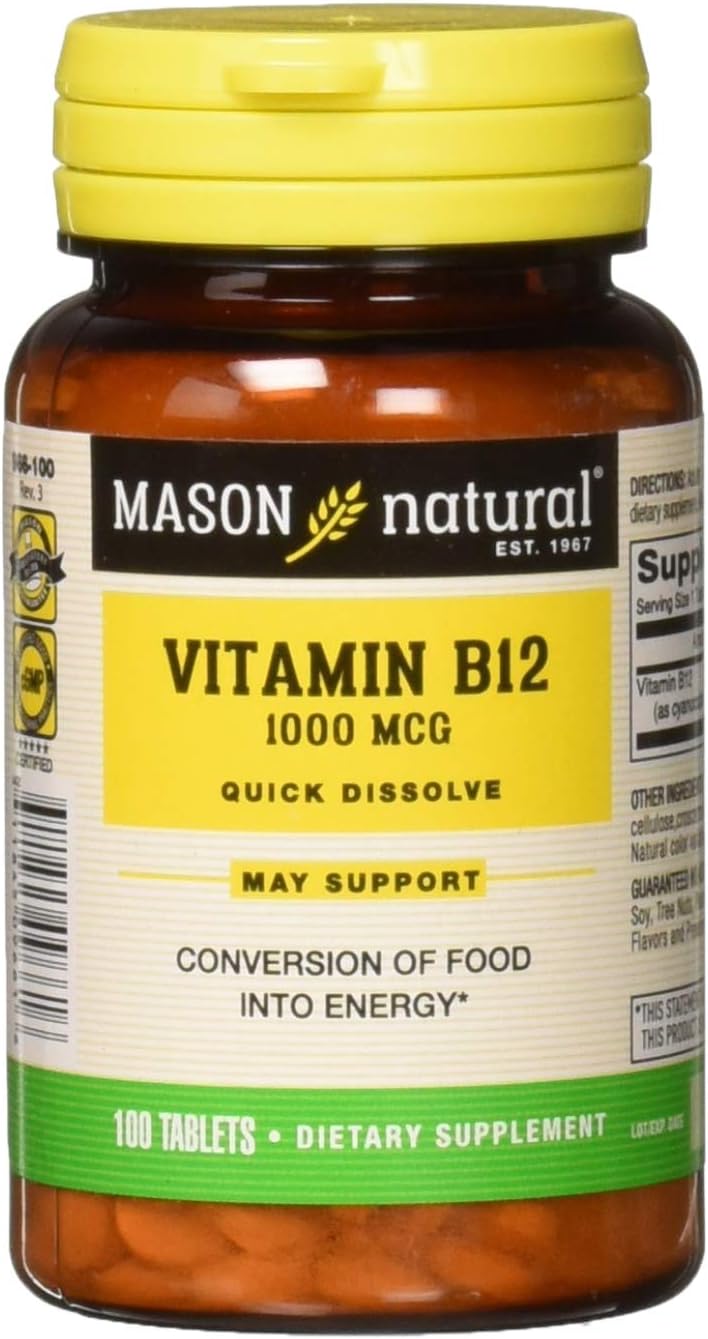 Mason Natural Vitamina B-12 1000mcg Comprimidos Sublinguales - 100 Unidades