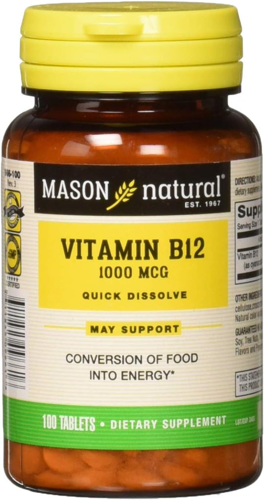 Mason Natural Vitamina B-12 1000mcg Comprimidos Sublinguales - 100 Ud